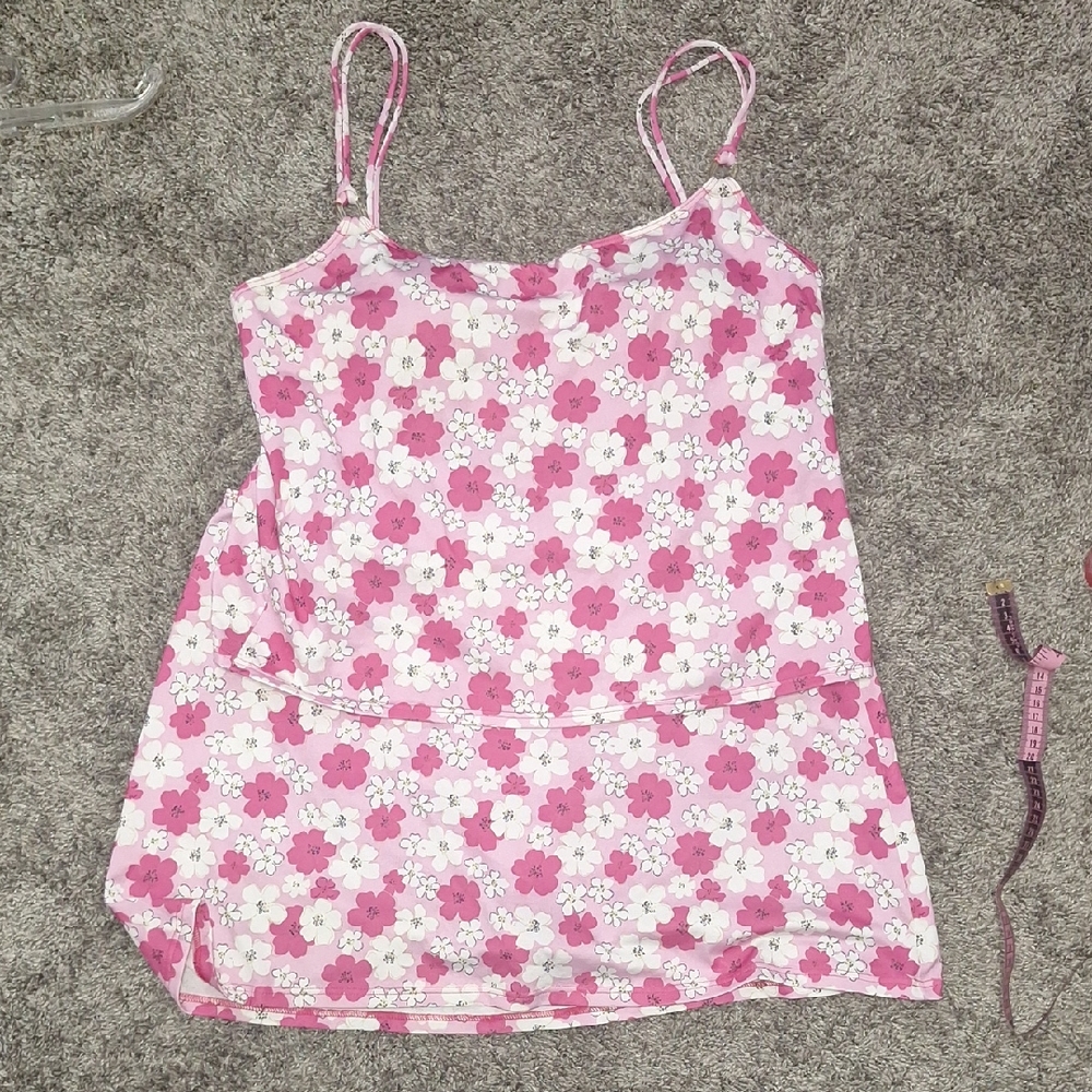 Vintage Suit Yourself Floral 2 Piece Tankini - 16 - Pink